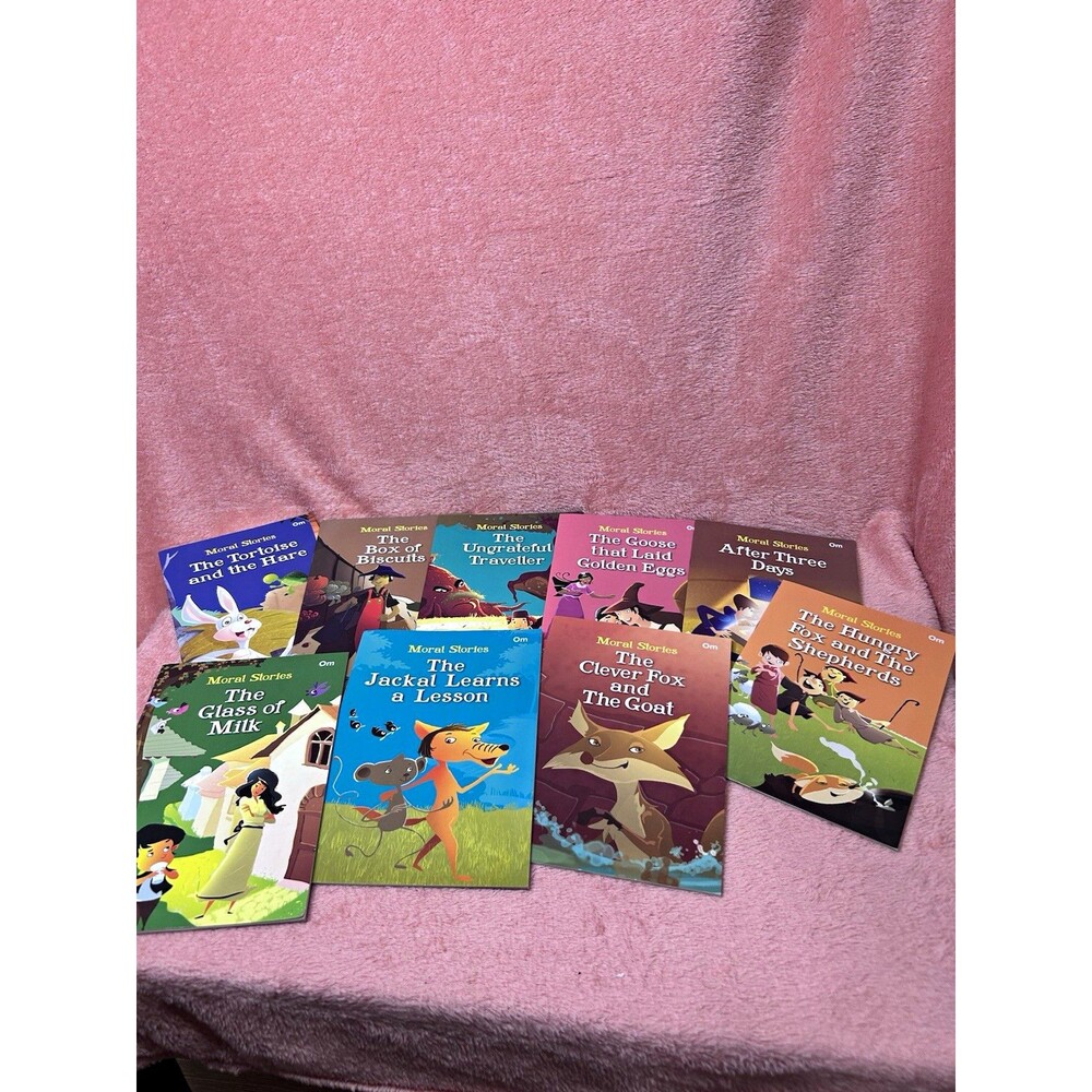 Lot of 9 Children’s Moral Stories Books Om Books English Illustrated Paperbacks